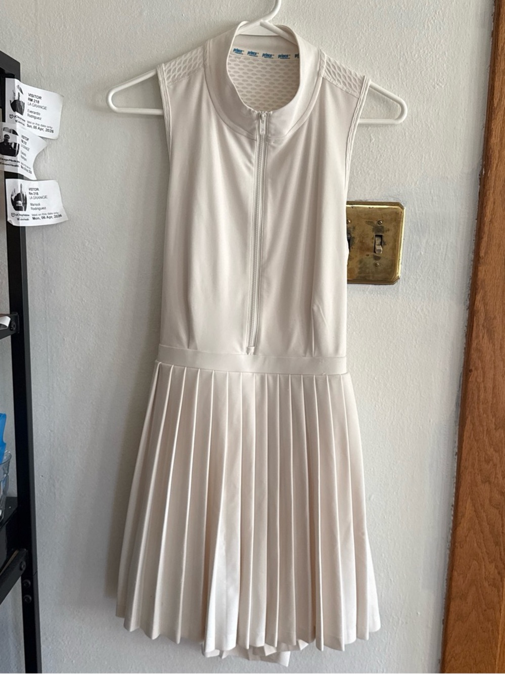 Prince Sleeveless Pleated Mini Dress in Ivory